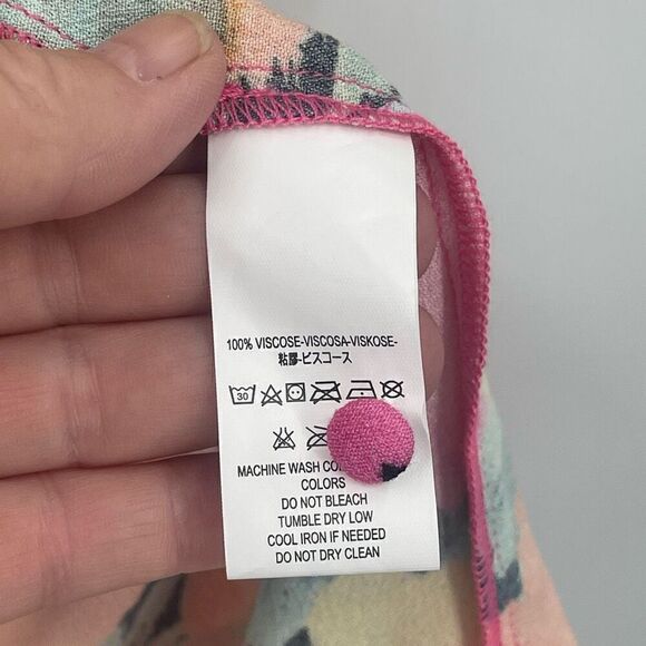 Jen‘s Pirate Booty Multicolor Elastic Waist Fire Floral Mini Dress Medium - Picture 3 of 9